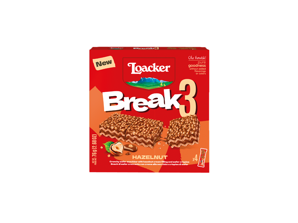 Loacker Snack Break 3 Hazelnut Gr.76