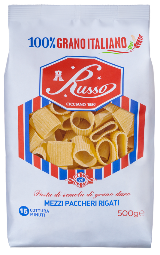 Russo Di Cicciano Mezzi Paccheri Rigati Gr 500