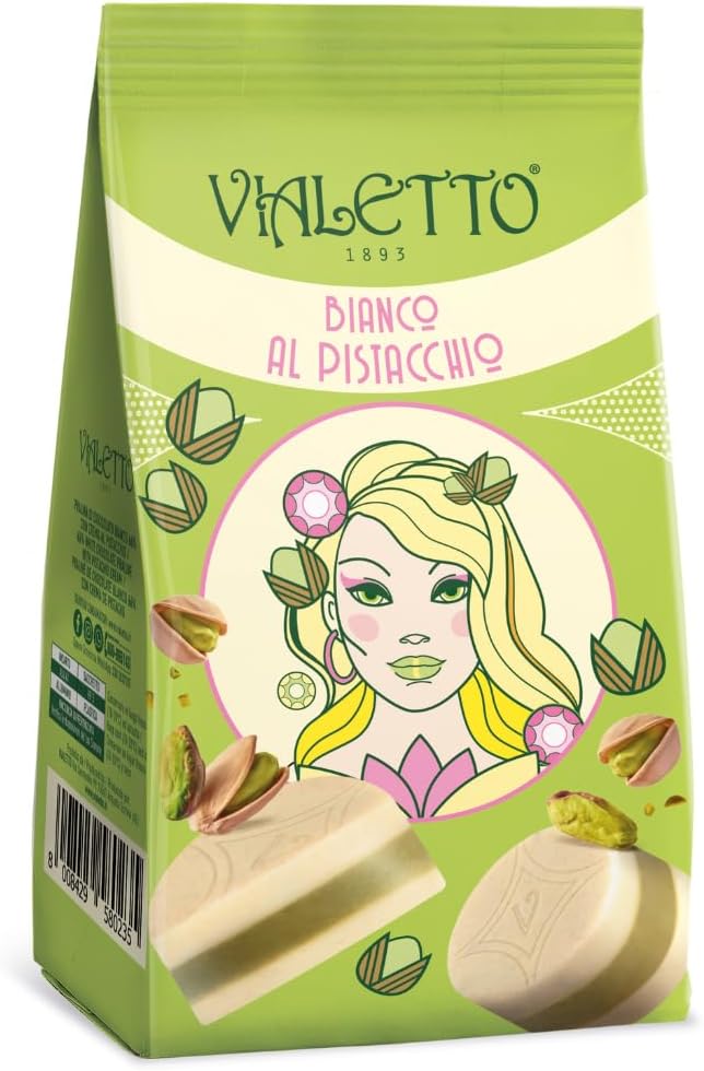 Vialetto Pralina di Cioccolato Bianco Ripiena al Pistacchio