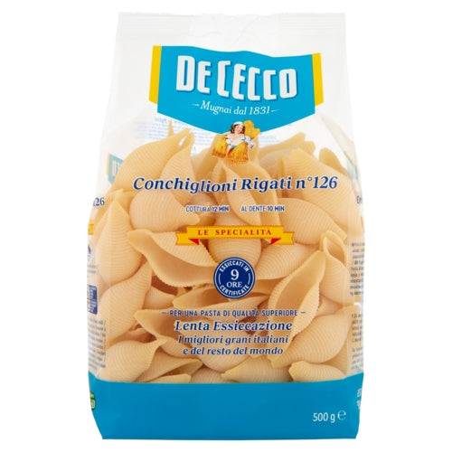 De Cecco Le Specialitö Conchiglioni Rigati N.126 Gr 500