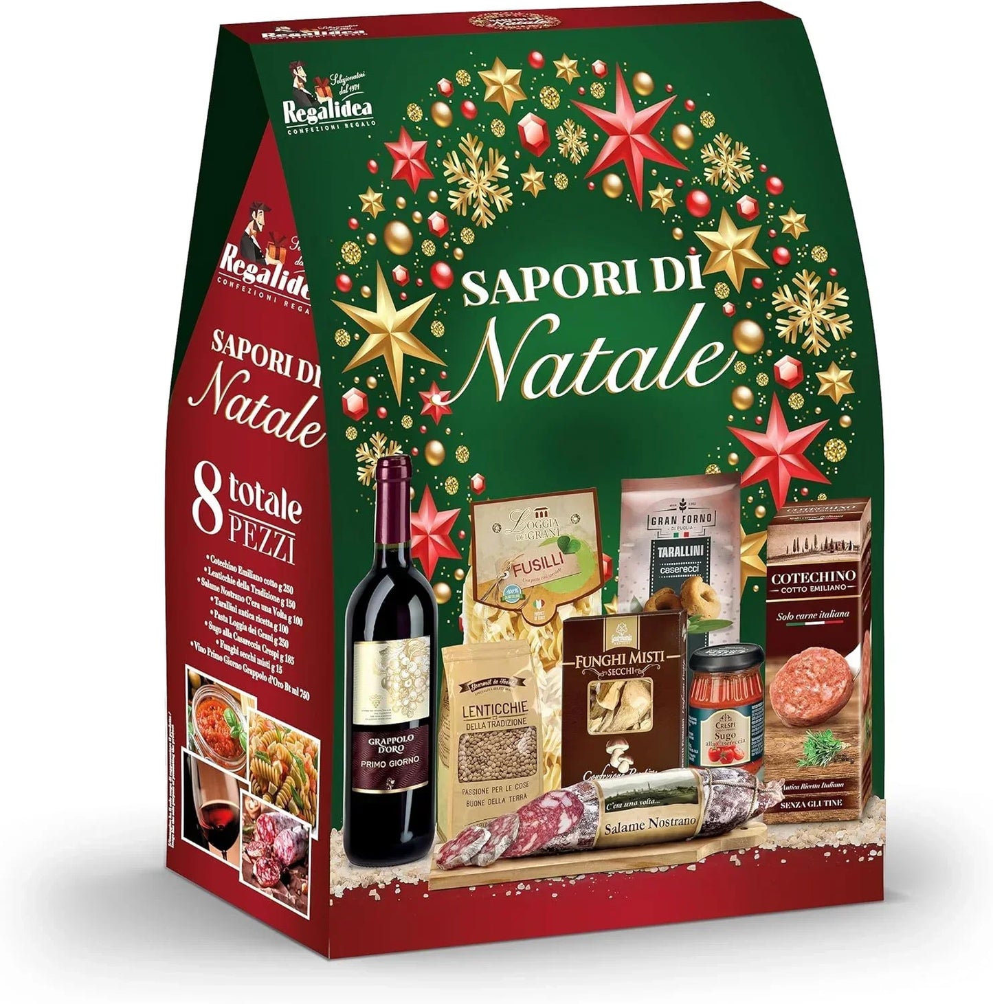 Cofanetto Sapori di Natale con 8 pezzi di specialitˆ gastronomiche