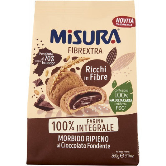 Misura Biscotti Integrali Fibrextra Cioccolato Fondente Gr.260